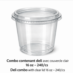 COMBO CONTENANT DELI AVEC COUVERCLE CLAIR 16 OZ /CLEAR COMBO DELI CONTAINER WITH LID 16 OZ
