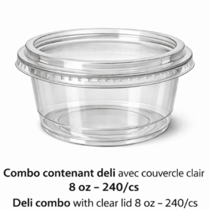 COMBO CONTENANT DELI AVEC COUVERCLE CLAIR 8 OZ /CLEAR COMBO DELI CONTAINER WITH LID 8 OZ