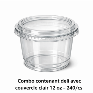 COMBO CONTENANT DELI AVEC COUVERCLE CLAIR 12 OZ /CLEAR COMBO DELI CONTAINER WITH LID 12 OZ