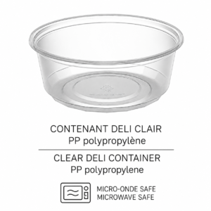 CONTENANT DELI CLAIR 8 OZ / CLEAR DELI CONTAINER 8 OZ