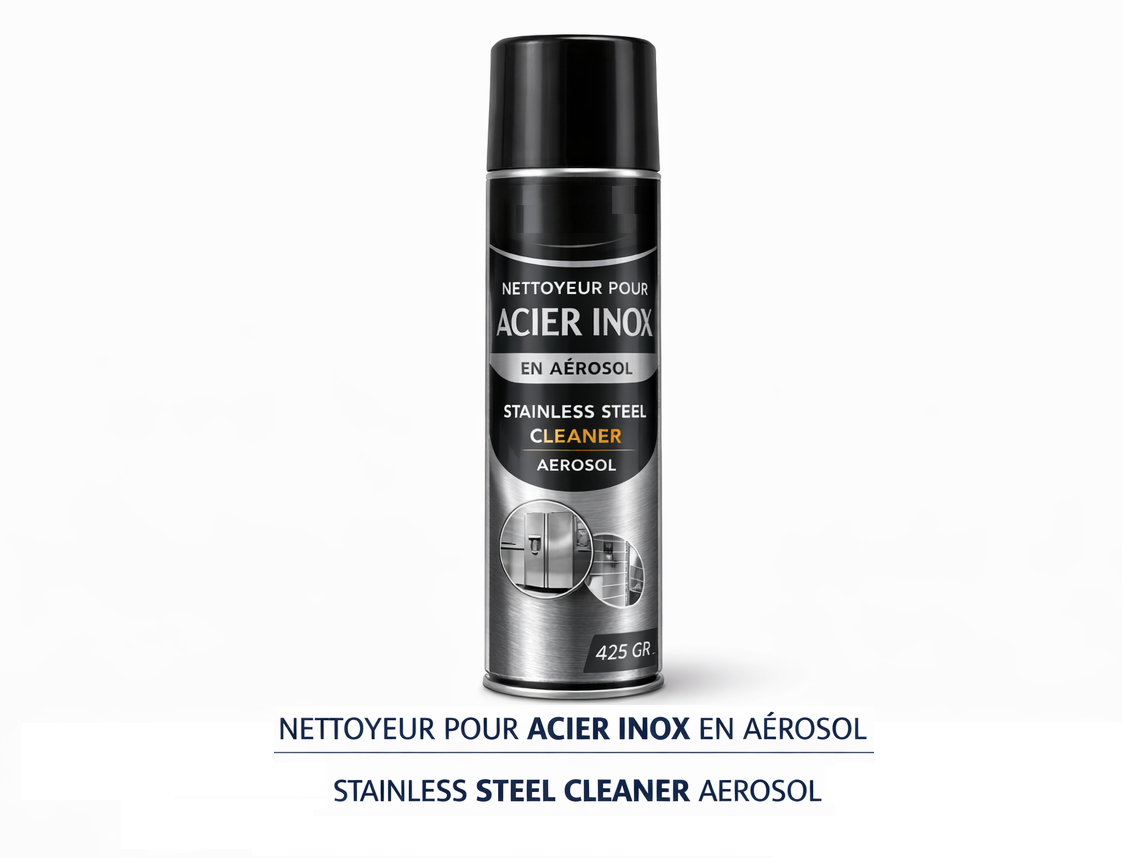 NETTOYEUR POUR ACIER INOX EN AÉROSOL / AEROSOL STAINLESS STEEL CLEANER
