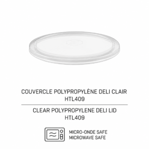 COUVERCLE POLYPROPYLÈNE DELI CLAIR HTL409 /CLEAR DELI POLYPROPYLENE LID