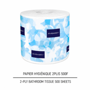 PAPIER HYGIÉNIQUE 2PLIS 500F / BATHROOM TISSUE 2PLY 500F