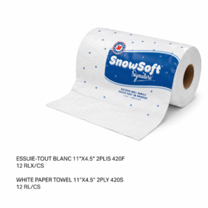 ESSUIE-TOUT BLANC 11"X4.5" 2PLIS 420F /WHITE ROLL TOWEL 11"X4.5" 2PLY