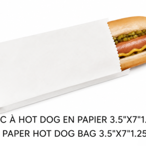 SAC À HOT DOG EN PAPIER 3.5"X7"1.25" / HOT-DOG PAPER BAGS 3.5"X7"1.25"