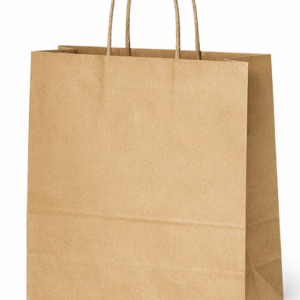 SAC EN PAPIER BRUN AVEC POIGNÉES TORSADÉES (grand) / KRAFT PAPER BAG WITH TWISTED HANDLES (big)