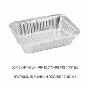 CONTENANT ALUMINIUM RECTANGULAIRE 7"X5" 2LB / RECTANGULAR CONTAINER 