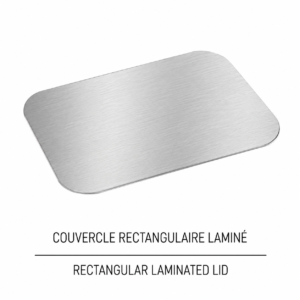 COUVERCLE RECTANGULAIRE LAMINÉ 7"X5" /RECTANGULAR FOIL TO BOARD LID