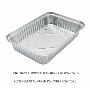 CONTENANT ALUMINIUM RECTANGULAIRE 8"X6" 1.5 LB / RECTANGULAR CONTAINER