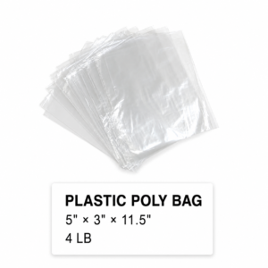 Sac plastique Poly 5" x 3" x 11.5", 4LB / Plastic Poly Bag 5" x 3" x 11.5", 4LB 