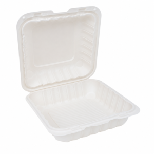 CONTENANT MFPP REFERMABLE 8X8 BLANC / MFPP Hinge Container, White, 8" x 8"