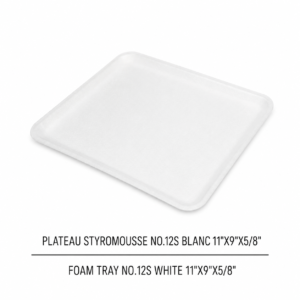 PLATEAU STYROMOUSSE NO.12S BLANC / WHITE STYROFOAM TRAY NO.12S