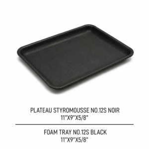 PLATEAU STYROMOUSSE NO.12S NOIR / BLACK STYROFOAM TRAY NO.12S