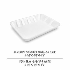 PLATEAU STYROMOUSSE NO.4D/4P-R BLANC / WHITE STYROFOAM TRAY NO.4D/4P-R