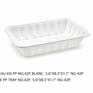 PLATEAU EN PP NO.42P BLANC / WHITE PP FOOD TRAY NO.42P