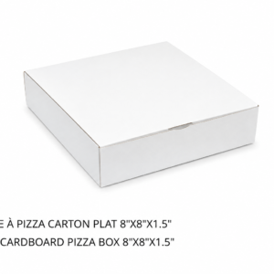 BOÎTE À PIZZA CARTON PLAT 8"X8"X1.5" / FLAT CARDBOARD PIZZA BOXE 