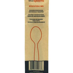 Cuillère à soupe en bois, brun, emballée individuellement / Wooden Soupspoon, Brown, Individually Wrapped 