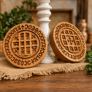 Wooden Prosphora Seal / Seau en bois pour pain d'offrande