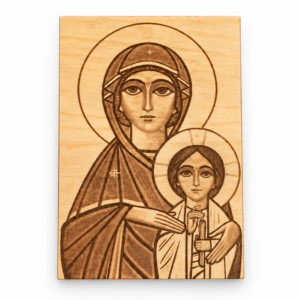 Wooden Icon of the Virgin Mary and Child Jesus — handmade at the monastery